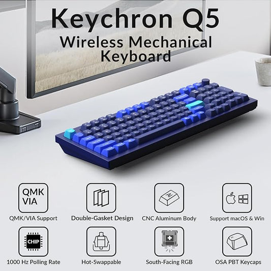 Keychron Q5 Wired Custom Mechanical Keyboard Knob Version, 96% Layout QMK/VIA - Image 2