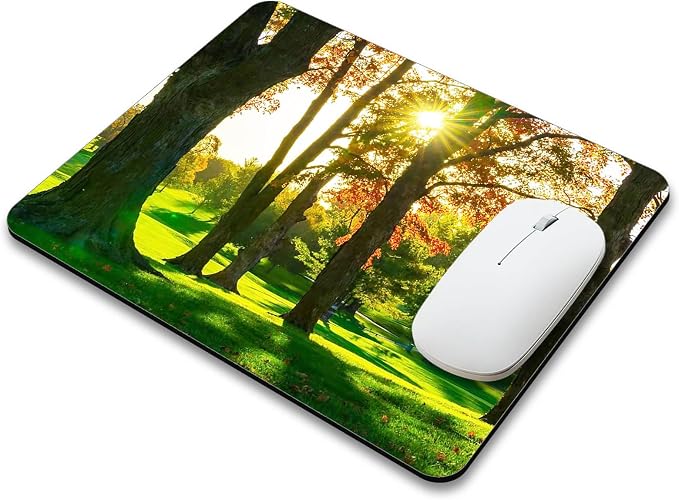 Beautiful Natural Scenery Forest Design Mouse Pad Mat Rectangle Non-Slip Rubber - Image 3