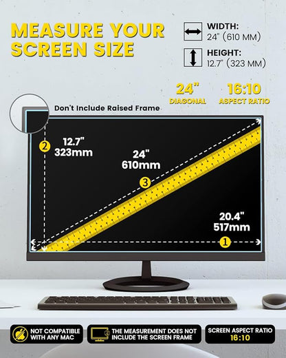 F FORITO 24 Inch 16:10 360°Privacy Screen Protector - Image 7