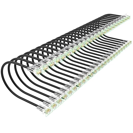 Cat 6 Patch Cables 1 feet, Slim Cat6a Ethernet Patch Cable 10Gbps 550Mhz by Unknown