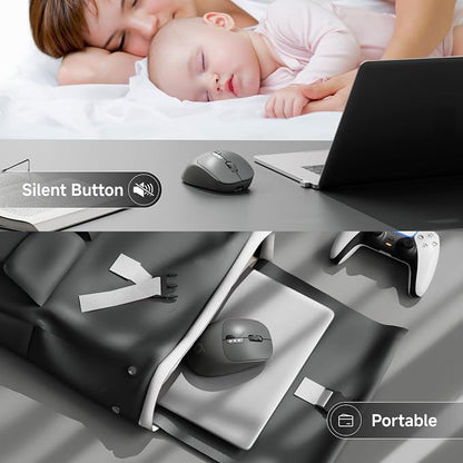 EWEADN Q5 Wireless Mouse, Battery Level Display, Ergonomic Office Mouse - Image 7