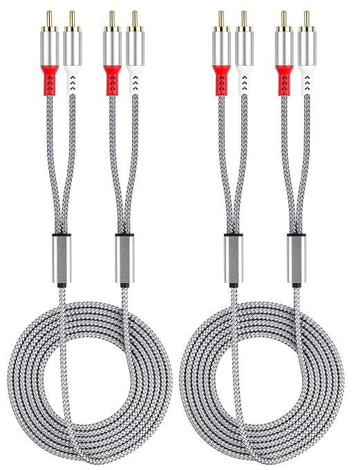2 Pack 2RCA to 2RCA Cable 2 RCA Male Hi-Fi Systems Audio Stereo Subwoofer Cable by Unknown