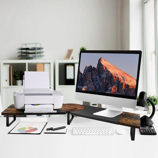 Dual Monitor Riser Stand For Desk, Adjustable Computer Monitor Stand For 2 - Image 2