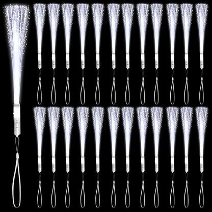 36 Pack White Glow Sticks Light Up Fiber Optic Stick Glow Wands Bulk by NUDALA