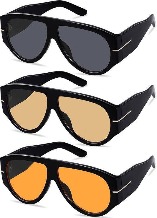 Oversized Retro Aviator Sunglasses by ymrfw