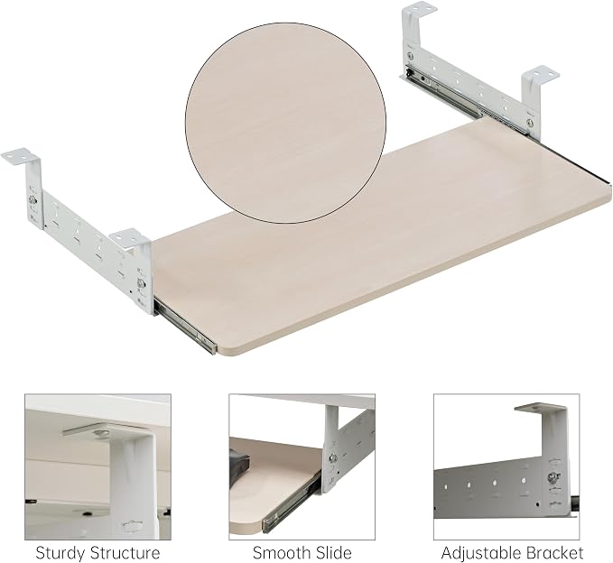 EUREKA ERGONOMIC Adjustable Keyboard Tray Under Desk, 28x11 Inch Large Slide - Image 7
