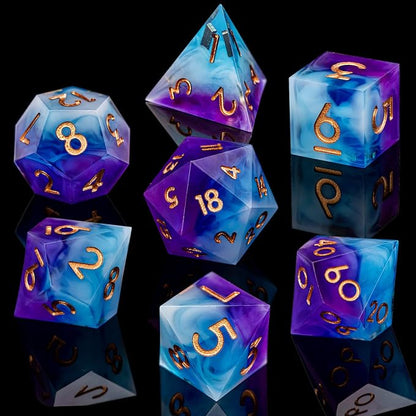 ARUOHHA DND Sharp Edged Dice Set, Resin D and D Dice Set RPG Role Playing Game - Image 2