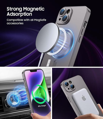Magnetic for iPhone 15 Case Slim Soft Silicone Bumper Shockproof Metallic Shine - Image 2