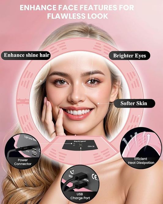 22" Large Ring Light with Stand, Foldable LED Big Ring Light Tripod - Image 2