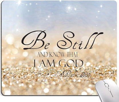 Christian Bible Verses Square Waterproof Mouse Pad Non-Slip Rubber Base by DUADELI