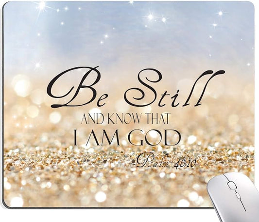 Christian Bible Verses Square Waterproof Mouse Pad Non-Slip Rubber Base by DUADELI