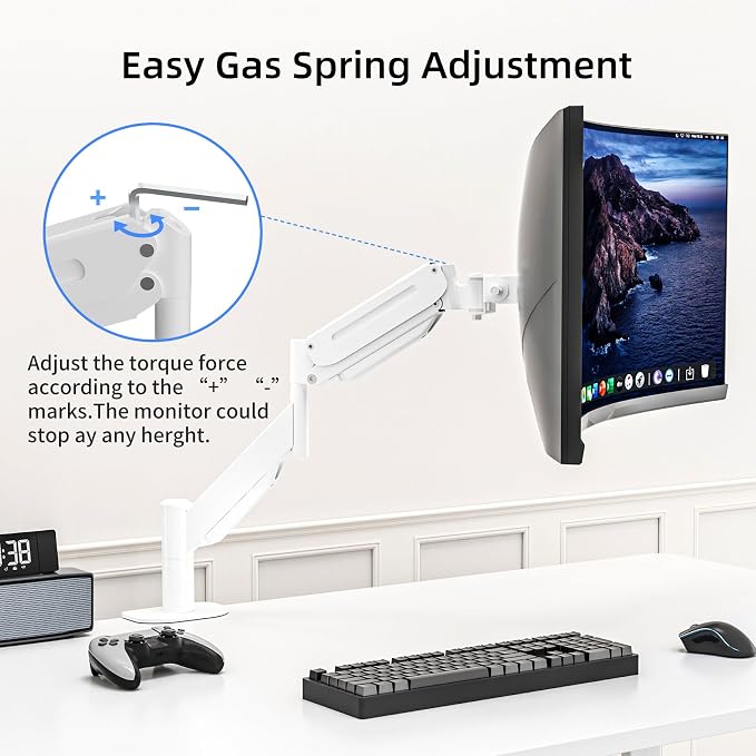 Suptek Single Monitor Mount, Ultrawide Monitor Arm Mount Single Desk Mount - Image 6