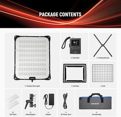 NEEWER 115W Flexible LED Video Light, Studio RGB Panel Light Mat Kit - Image 9