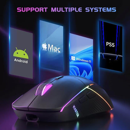 FFJ Wireless Gaming Mouse, 24000 DPI, Tri-Mode 2.4G/USB-C/Bluetooth 5.3 Gaming - Image 9
