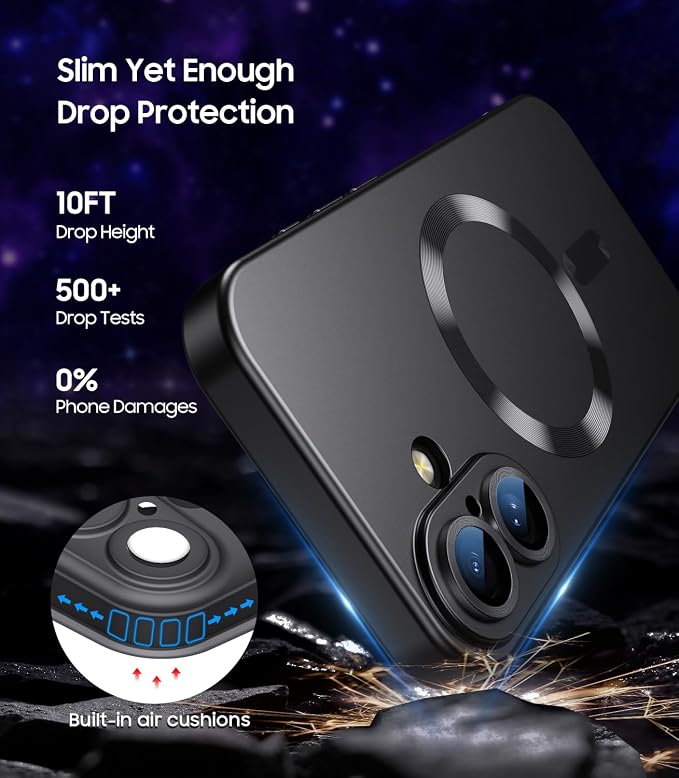 Magnetic for iPhone 16 Plus Case Slim Soft Silicone Bumper Shockproof Metallic - Image 5