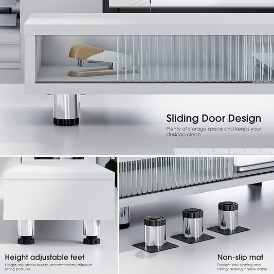 Fenge Dual Monitor Stand, 42.5inch Long Monitor Stands Riser - Image 2