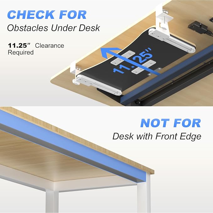 suptek Small Keyboard Tray Under Desk Pull Out - Image 3