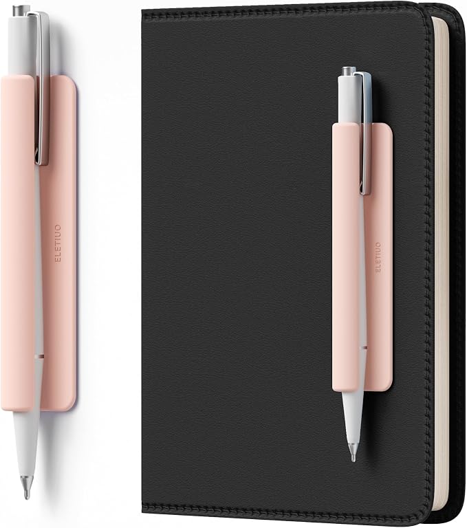 ELETIUO Pencil Holder For Most Pens, Self-Adhesive Stick To Notebooks, Silicone by ELETIUO