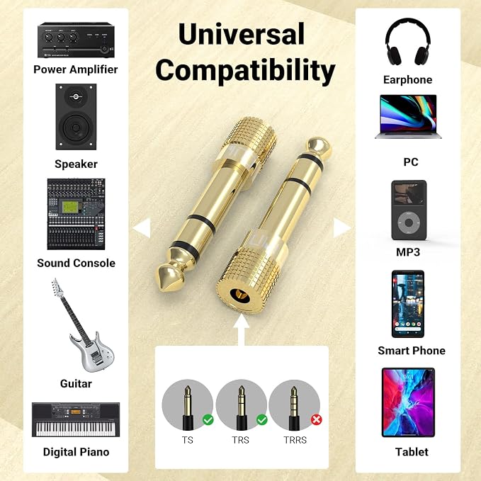 Cubilux 6.35mm to 3.5mm Audio Adapter - Image 4