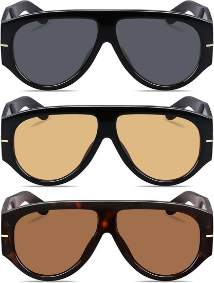 Oversized Retro Aviator Sunglasses - Image 2
