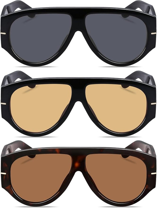 Oversized Retro Aviator Sunglasses - Image 2