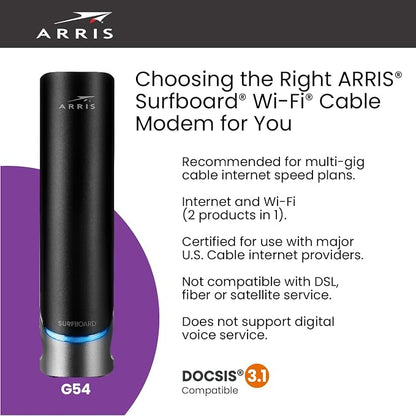 ARRIS - Cable Modem Router Combo - Fast DOCSIS 3.1 Multi-Gigabit & BE 18000 - Image 3