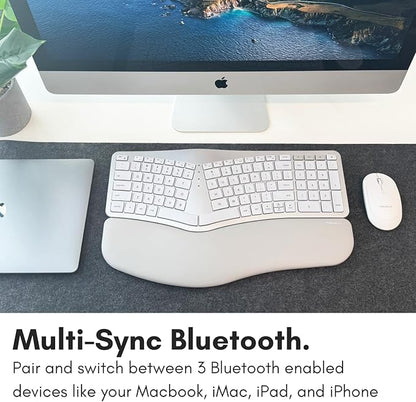Macally Bluetooth Ergonomic Keyboard, Wireless Split Keyboard, Carpal Tunnel - Image 3