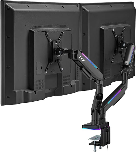 AVLT RGB Lights Dual 17”-43” Gaming Monitor Arm Desk Mount, Fits Two by AVLT-USA