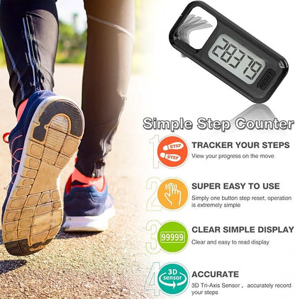 Simple 3D Step Counter, Walking Pedometer, Steps Tracker - Image 2