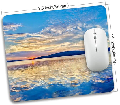 Beautiful Lake and Mountains at Sunset Mouse Pad Mat Rectangle Non-Slip Rubber - Image 4