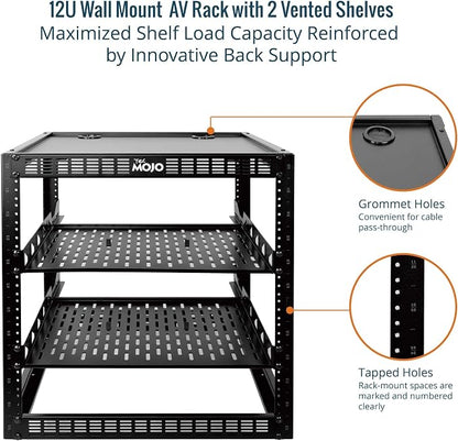 Tecmojo 12U Open Frame Network Rack - Image 4