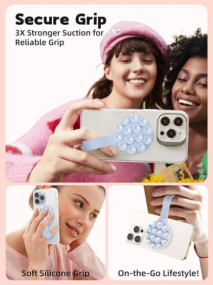 Magnetic Suction Phone Case Mount, Silicone Suction Cup Grip Stand - Image 4