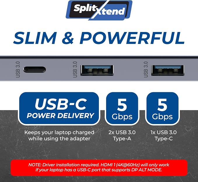 OREI SplitExtend Laptop Docking Station 3 Monitors - Image 4