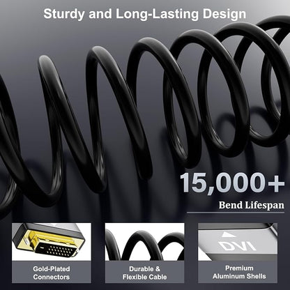 HDMI to DVI Cable 15FT, Bi-Directional DVI to HDMI Male to Male Cord, HDMI A to - Image 4