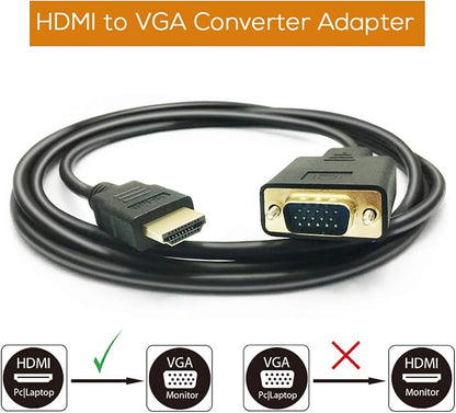 HDMI to VGA Cable, 1080P HDMI Male to VGA Male M/M Video Converter Cord Adapter - Image 5