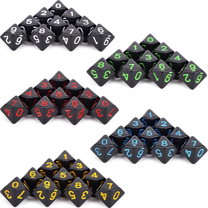 50pcs Assorted D10 Opaque Black - Image 4