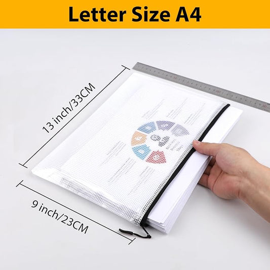 24pcs A4 Mesh Zipper Pouch File Bags, Waterproof Puzzle Bag, Zipper File Bags - Image 2