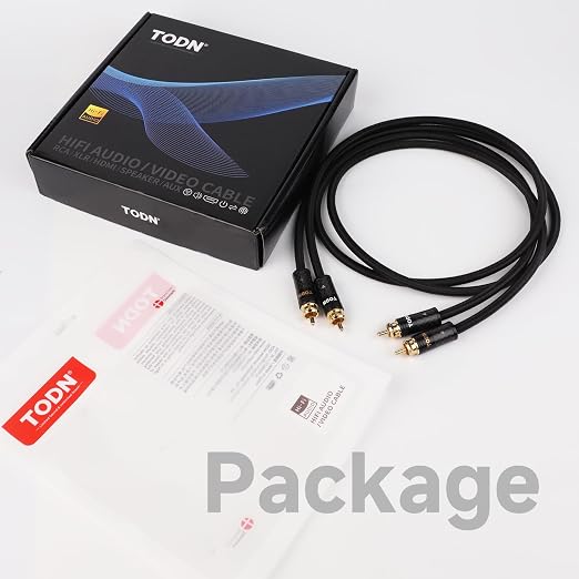 TODN HiFi RCA Cables Audiophile 2 RCA Male to Male Shielded Audio Cable - Image 8