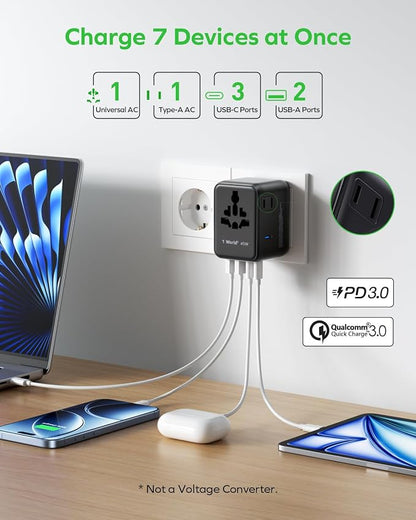 MOMAX Universal Travel Adapter, GaN PD 45W Fast International Power Adapter - Image 4