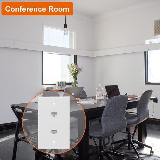 Ethernet Wall Plate, 2 Port Cat 6 RJ45 Keystone Female to Female Wall Plate - Image 4