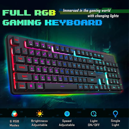 Redragon Updated S107 Gaming Keyboard and Mouse, RGB Gaming Keyboard and 10000 - Image 2