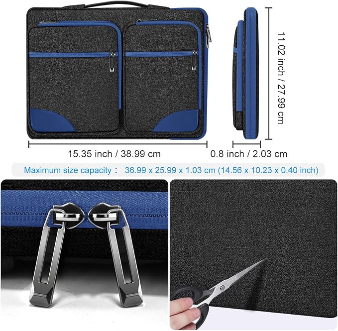 ZINZ Laptop Case 15 15.6 16 inches Sleeve Slim Briefcase Spill-Resistant Handbag - Image 2