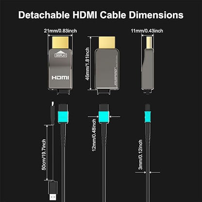 RUIPRO 8K Detachable Full Fiber Optic Armored HDMI 2.1 Cable 85FT, Ultra High - Image 3