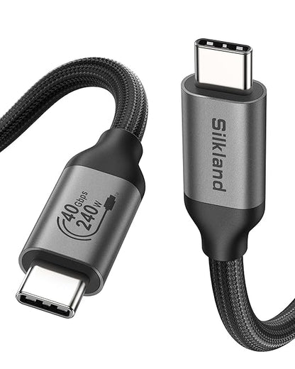 Silkland USB 4 Cable for Thunderbolt 4 Cable 4FT, 40Gbps Data Sync, 8K/6K@60Hz by Silkland