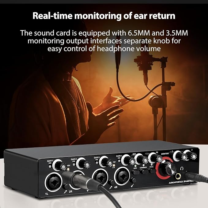 4 Channels Sound Card Computer Audio Interface, 4-in 4-out - Image 7
