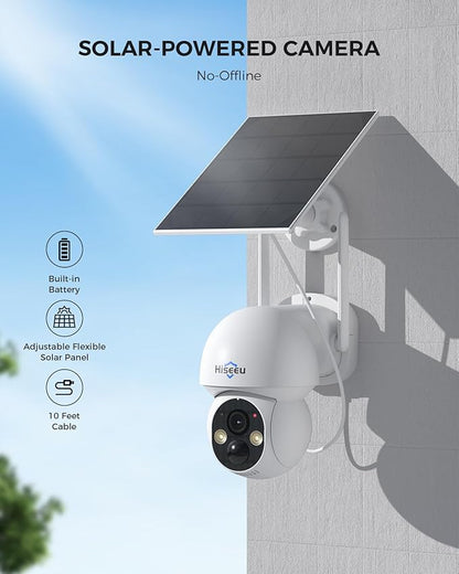 Hiseeu Solar Security Camera Outdoor, 4MP Cameras, Wireless Home Security - Image 2