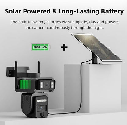 AJ19 Outdoor Solar Wireless Home Security Camera, 2.4GHz WiFi, Dual Lens 360° - Image 8
