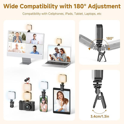 80 LED Selfie Light with 3 Modes, Portable Phone Light with Clip & 1/4 in Screw - Image 4