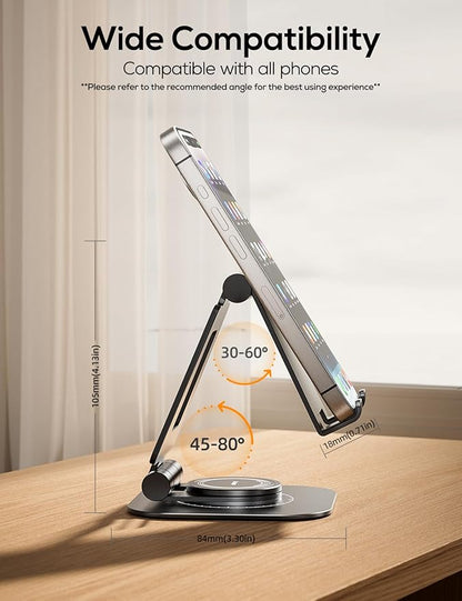 Nulaxy 360 Rotating Cell Phone Stand, Fully Adjustable Foldable Desktop Phone - Image 6