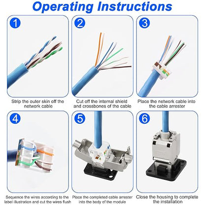 XMSJSIY CAT6A D-Type Panel Mount Connector Shielded RJ45 CAT6A Coupler Toolless - Image 6